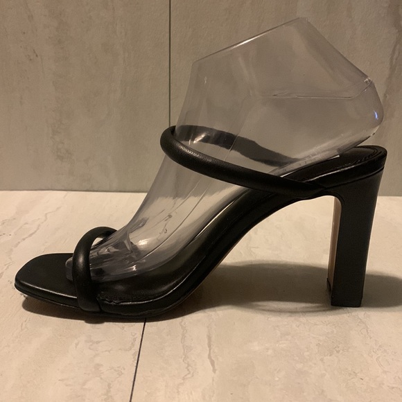 Steven Women's Black Leather Open Toe Cut Out Ankle Strap Heeled Sandals Size 8 - Picture 6 of 12